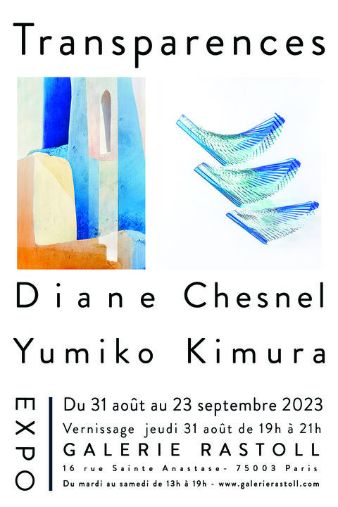 Transparences Exposition en duo du 31 aout au 23 septembre 2023.
Photographies Diane Chesnel
Sculptures en verre Yumiko Kimura